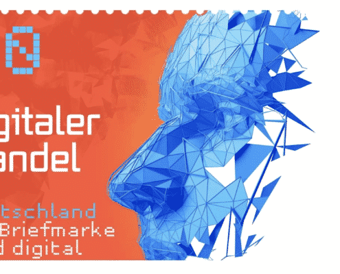 Briefmarke mit QR Code