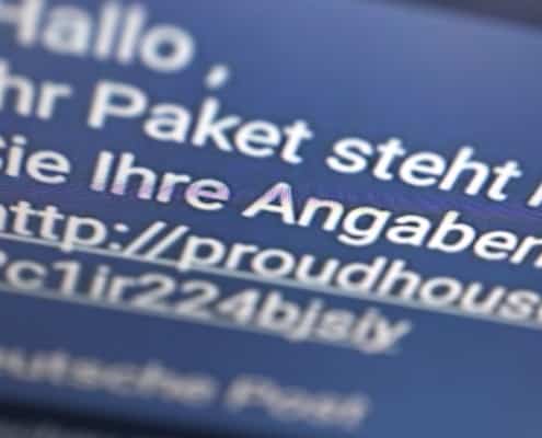 Fake-SMS mit Paketmeldung